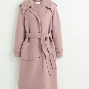 Coach Pink Belted Coat